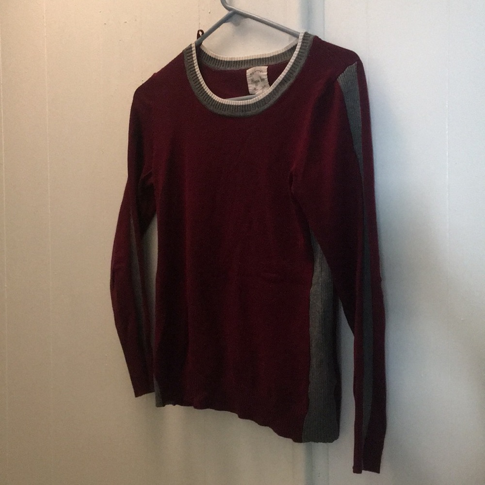Burgundy and Grey long sleeve